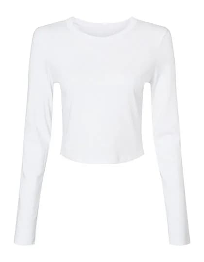 Women´s Micro Rib Long Sleeve Baby Tee - Solid White Blend