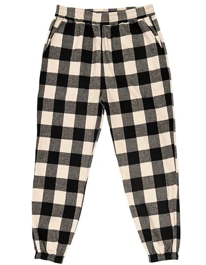 Flannel Jogger Pant - Ecru - Black (Checked)
