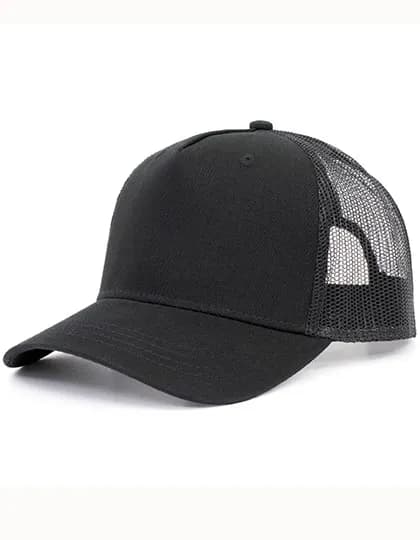5-Panel Trucker Cap Recycled - Black/Black