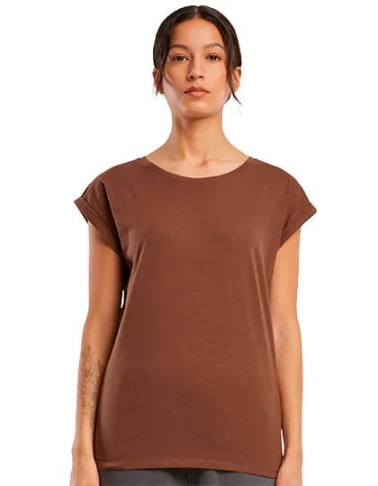 Ladies´ Extended Shoulder Tee - Chocolate Brown