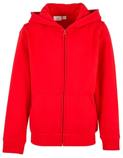 Kids´ Organic Basic Zip Hoody - City Red