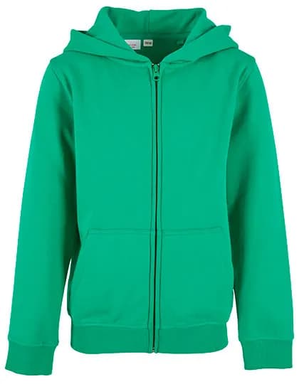 Kids´ Organic Basic Zip Hoody - Grass Green