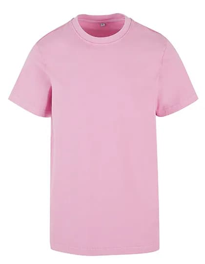 Acid Washed Round Neck Tee - Soft Pink