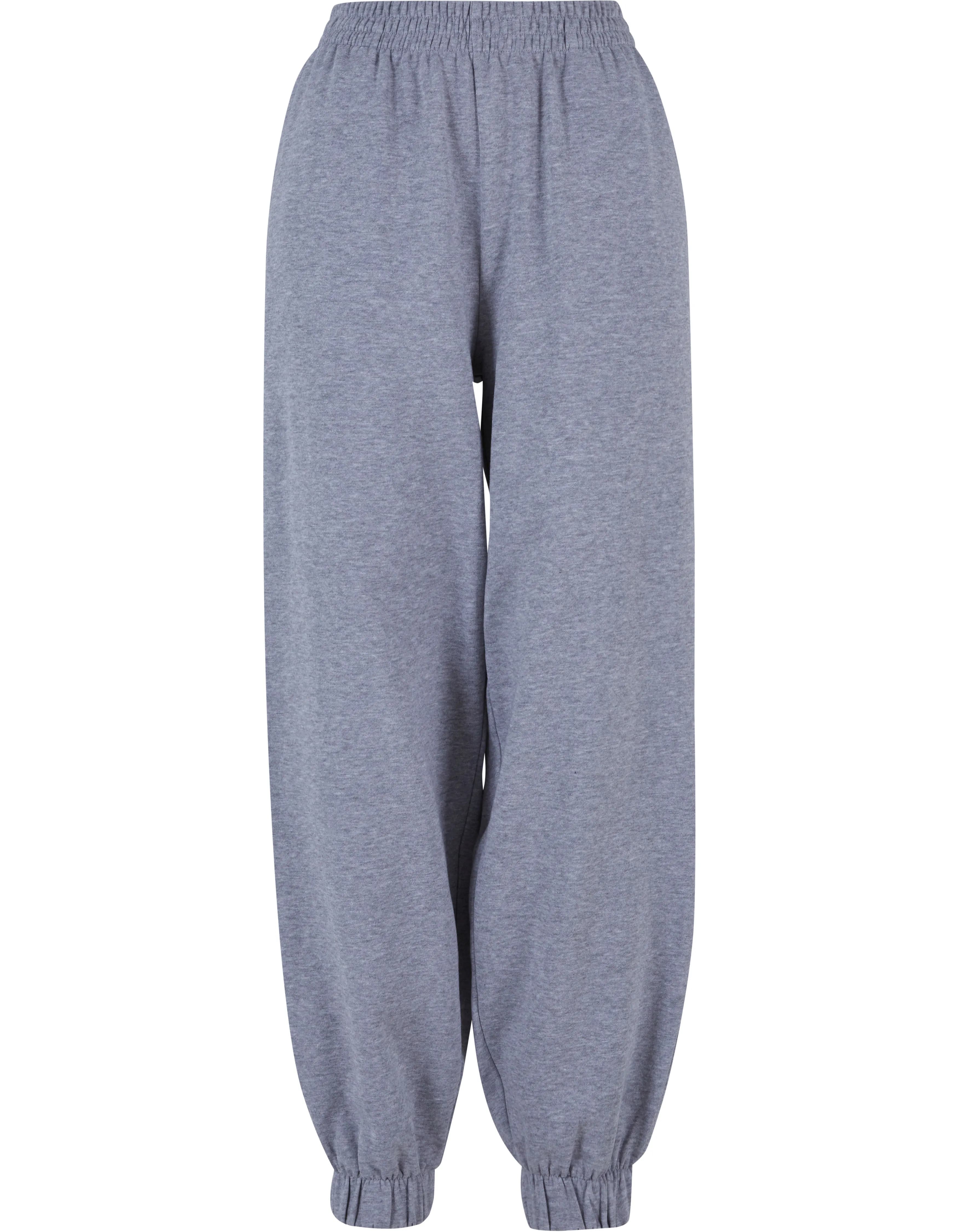 Ladies High Waist Ballon Sweat Pants - Heather Grey