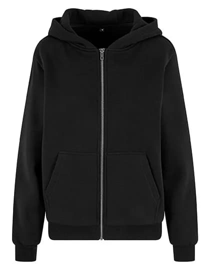 Ladies Fluffy Zip Hoody - Black