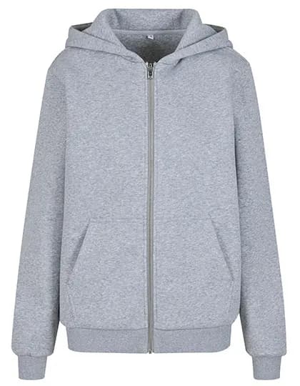 Ladies Fluffy Zip Hoody - Heather Grey