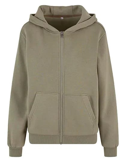 Ladies Fluffy Zip Hoody - Pale Olive