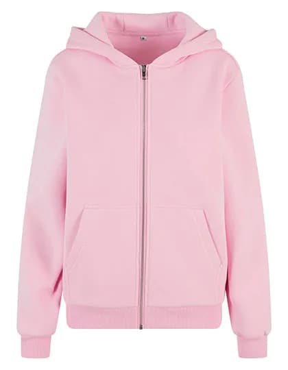 Ladies Fluffy Zip Hoody - Soft Pink