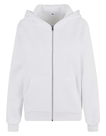 Ladies Fluffy Zip Hoody - White