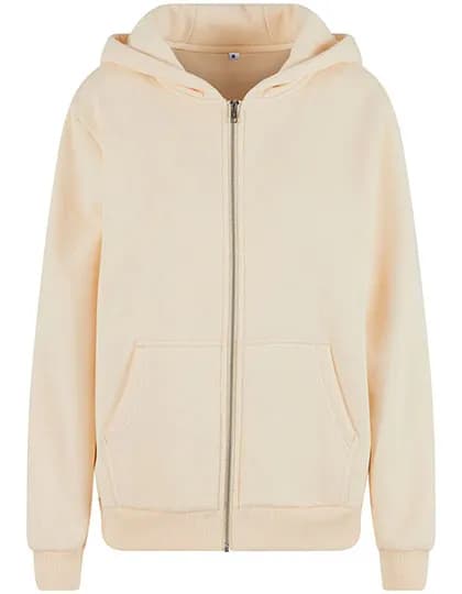 Ladies Fluffy Zip Hoody - White Sand