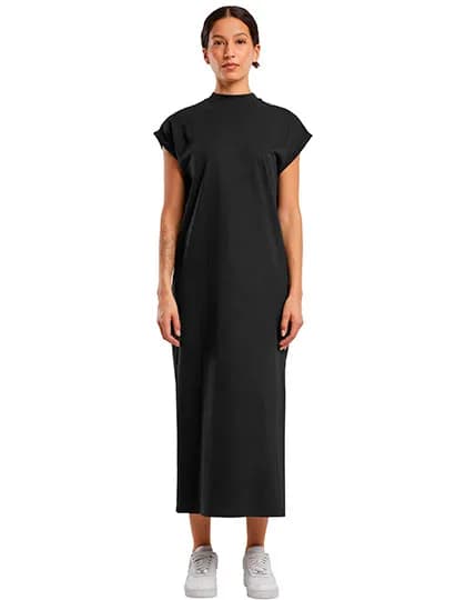 Ladies Long Extended Shoulder Dress - Black