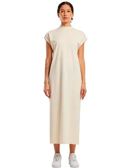 Ladies Long Extended Shoulder Dress - White Sand