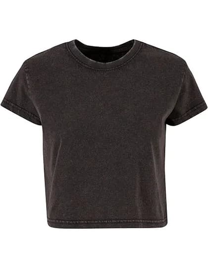 Ladies Vintage Cropped Tee - Black