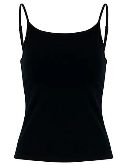 Ladies Stretch Jersey Short Slim Top - Black