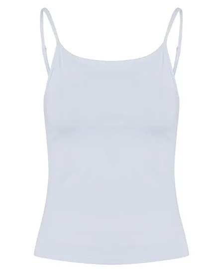 Ladies Stretch Jersey Short Slim Top - White