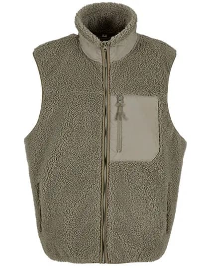 Bonded Sherpa Vest - Pale Olive