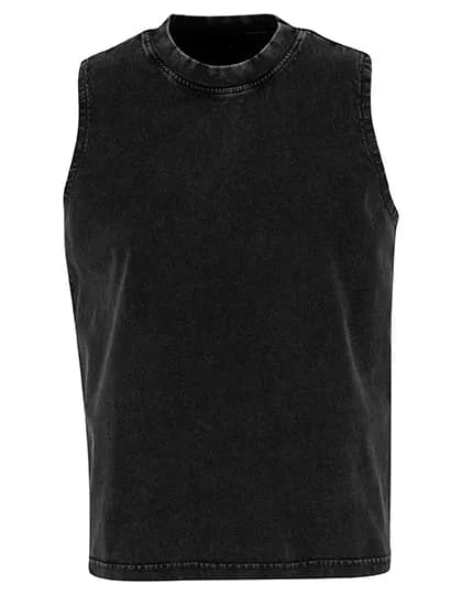 Ladies Vintage Washed Sleeveless Tee - Black
