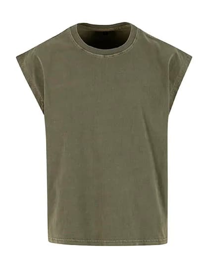 Vintage Cropped Heavy Sleeveless Tee - Warm Khaki