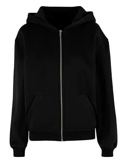 Ladies Loose Fit Zip Hoody - Black