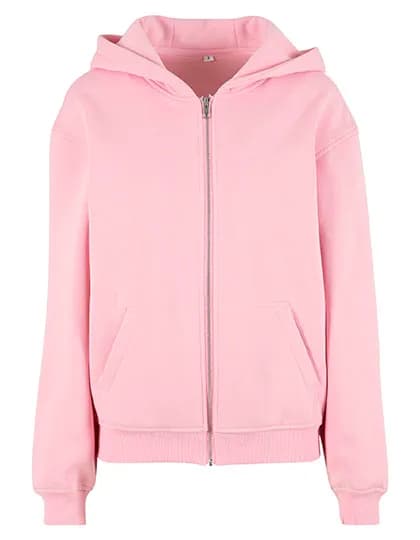 Ladies Loose Fit Zip Hoody - Soft Pink