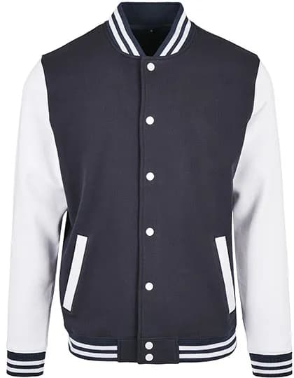 Basic College Jacket - Navy/White