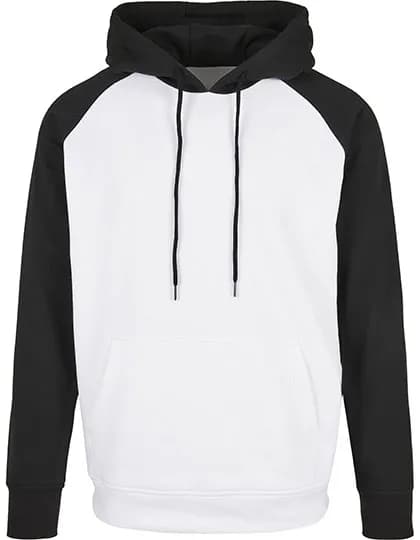 Basic Raglan Hoody - White/Black