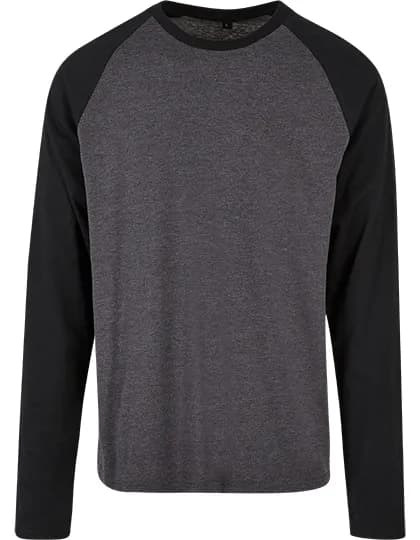 Men´s Contrast Raglan Longsleeve T-Shirt - Charcoal/Black