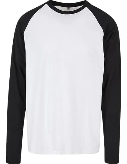 Men´s Contrast Raglan Longsleeve T-Shirt - White/Black