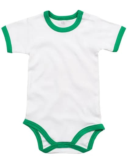 Baby Ringer Bodysuit - White/Kelly Green