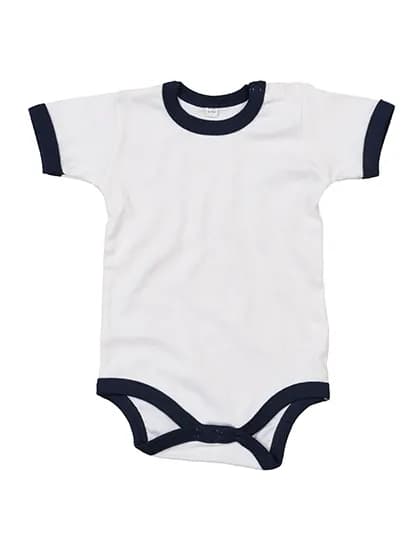 Baby Ringer Bodysuit - White/Nautical Navy