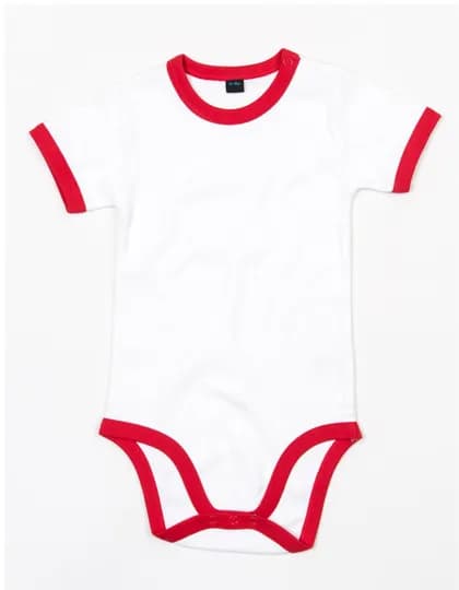 Baby Ringer Bodysuit - White/Red
