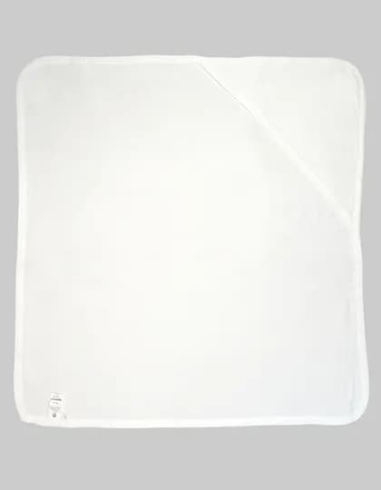 Baby Hooded Blanket - White/White