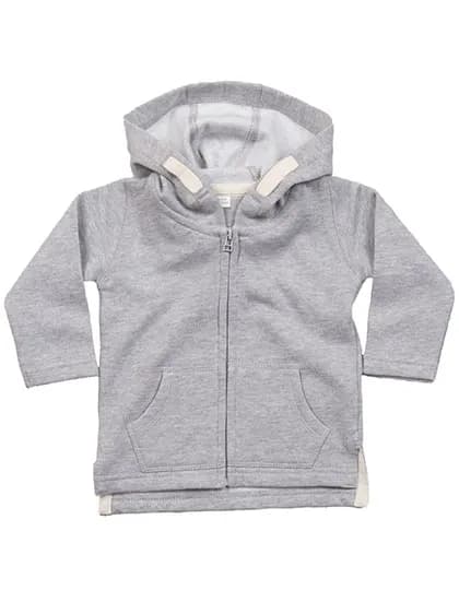 Baby Zipped Hoodie - Heather Grey Melange