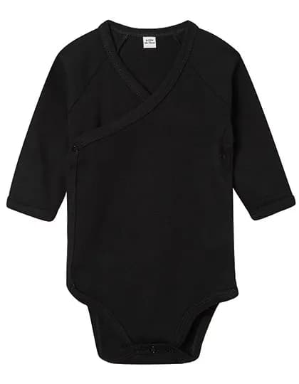 Baby Long Sleeve Kimono Bodysuit - Black