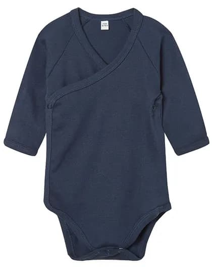 Baby Long Sleeve Kimono Bodysuit - Nautical Navy