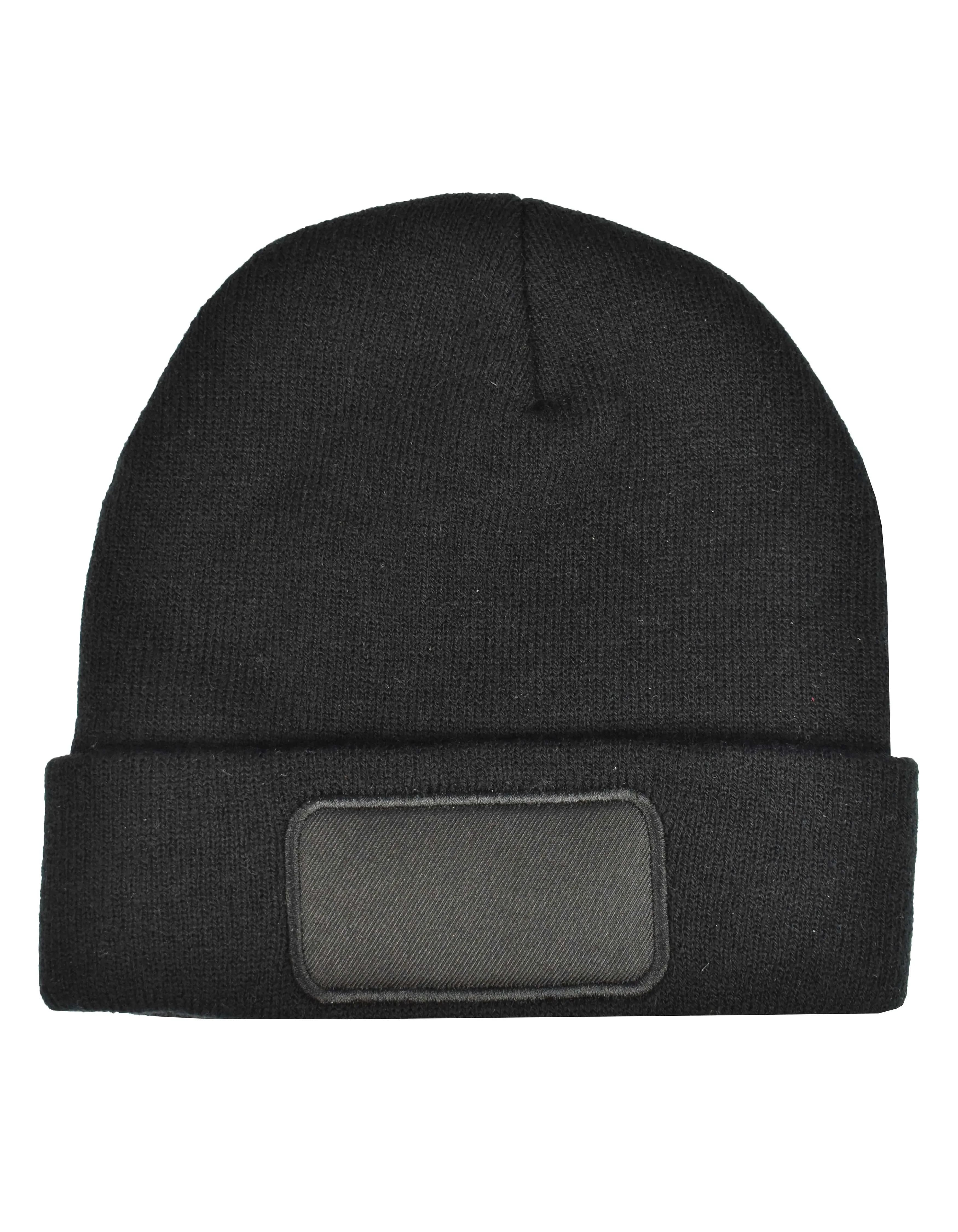 rPET Beanie mit Label - Black