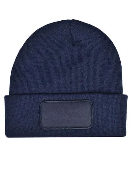 rPET Beanie mit Label - Navy