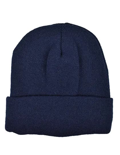 Knitted Hat with Fleece - Navy