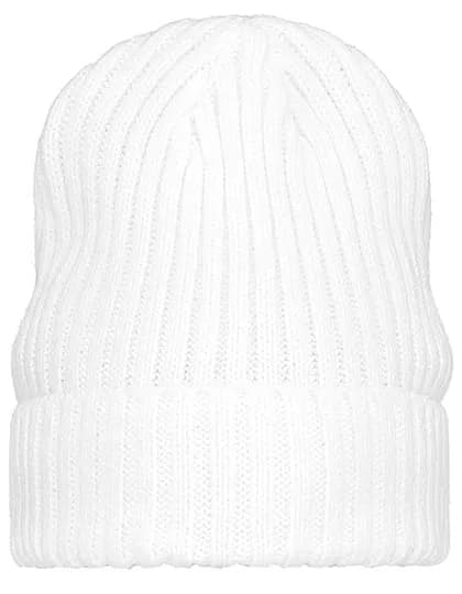 Grob gestricktes Beanie - White