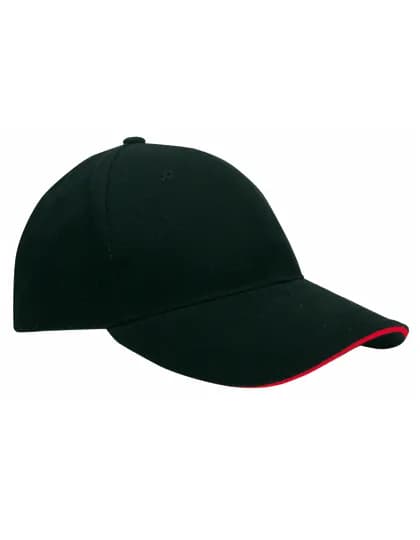 Heavy Brushed Cap - Black/Red