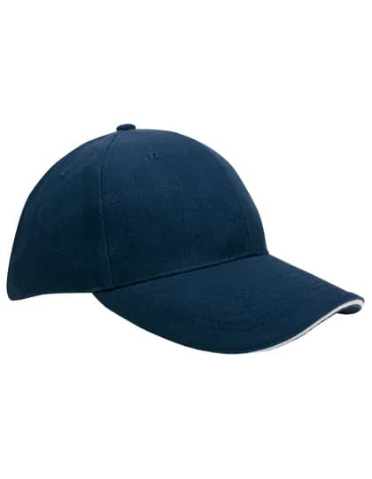 Heavy Brushed Cap - Navy/White