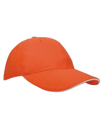 Heavy Brushed Cap - Orange/White
