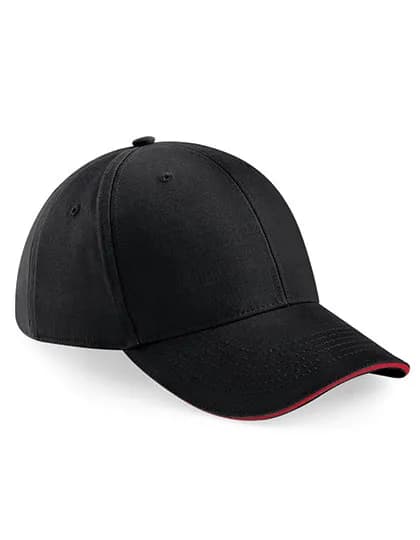 Athleisure 6 Panel Cap - Black/Classic Red