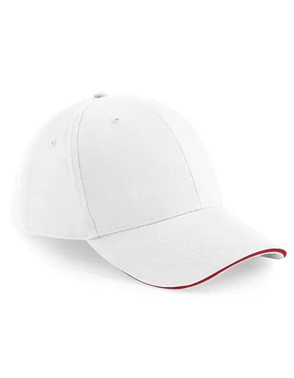 Athleisure 6 Panel Cap - White/Classic Red