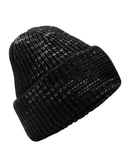 Chunky Knitted Patch Beanie - Midnight Haze