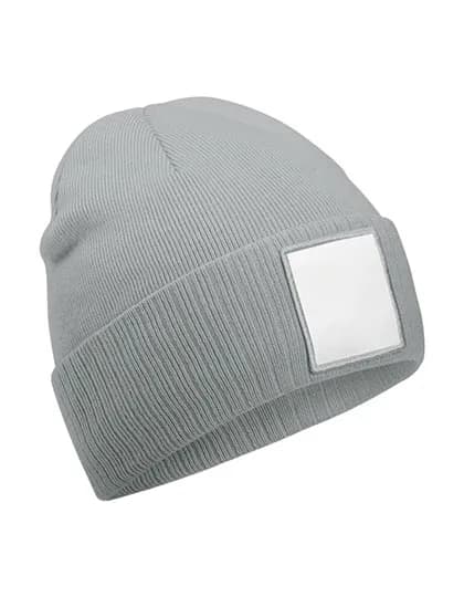 Appliqué Patch Beanie - Ash/White