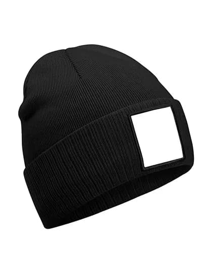 Appliqué Patch Beanie - Black/White