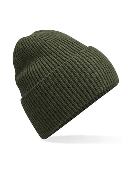 Oversized Cuffed Beanie - Olive Green