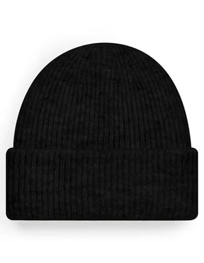 Cosy Ribbed Beanie - Black Marl