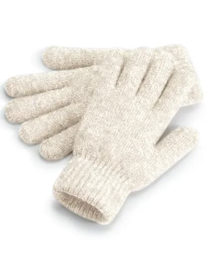 Cosy Ribbed Cuff Gloves - Almond Marl